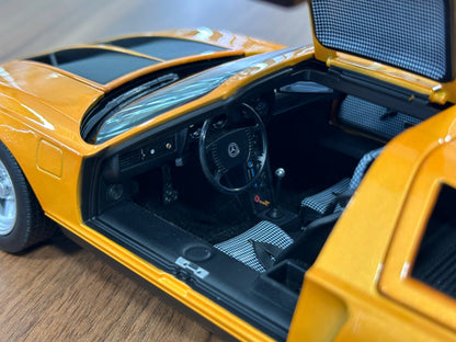 1/18 Diecast Mercedes-Benz C111-II (1970) – Norev Dealer Edition (Weissherbst Orange)
