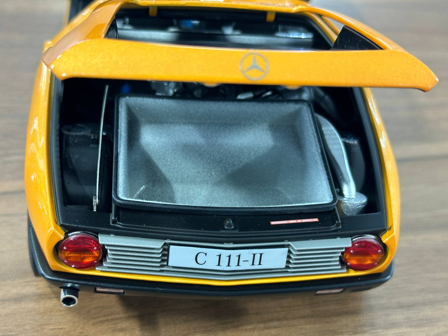 1/18 Diecast Mercedes-Benz C111-II (1970) – Norev Dealer Edition (Weissherbst Orange)