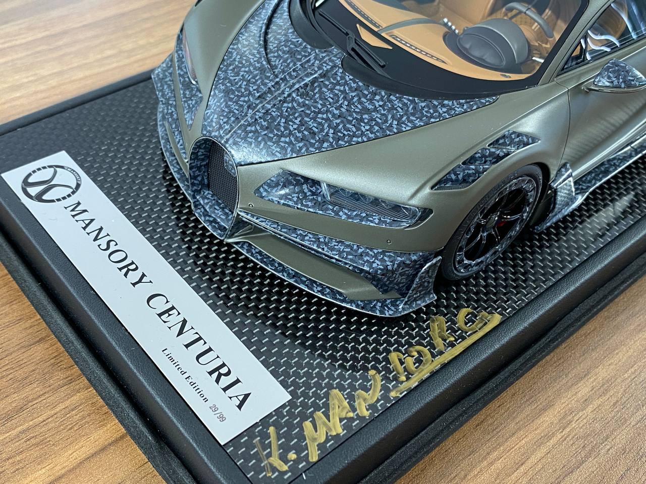 1:18 Resin Bugatti Chiron Centuria MANSORY – Frosted Grey | Timothy & Pierre (Signed by Kourosh MANSORY– Limited 99 pcs )