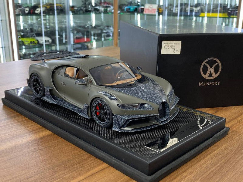 1:18 Resin Bugatti Chiron Centuria MANSORY – Frosted Grey | Timothy & Pierre (Signed by Kourosh MANSORY– Limited 99 pcs )