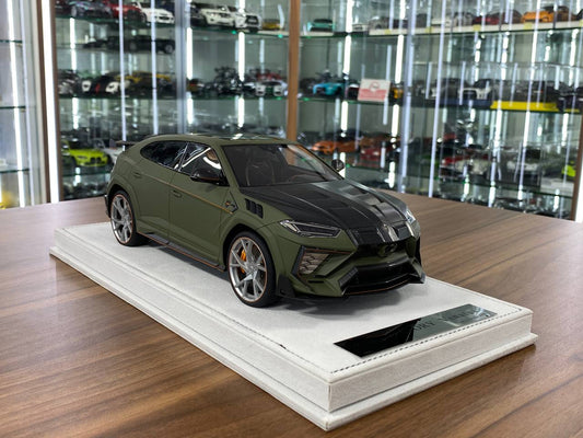 1:18 Resin Model Lamborghini URUS Venatus MANSORY  – Soft Green Matt / Black | Timothy & Pierre (Limited 35 pcs – Dubai Collectors)