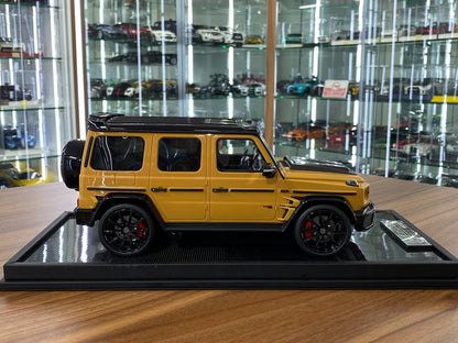 🚨1:18 Resin Model Mercedes-Benz G63 BRABUS 800  – Yellow | MotorHelix (Limited 99 pcs – Dubai Collectors)