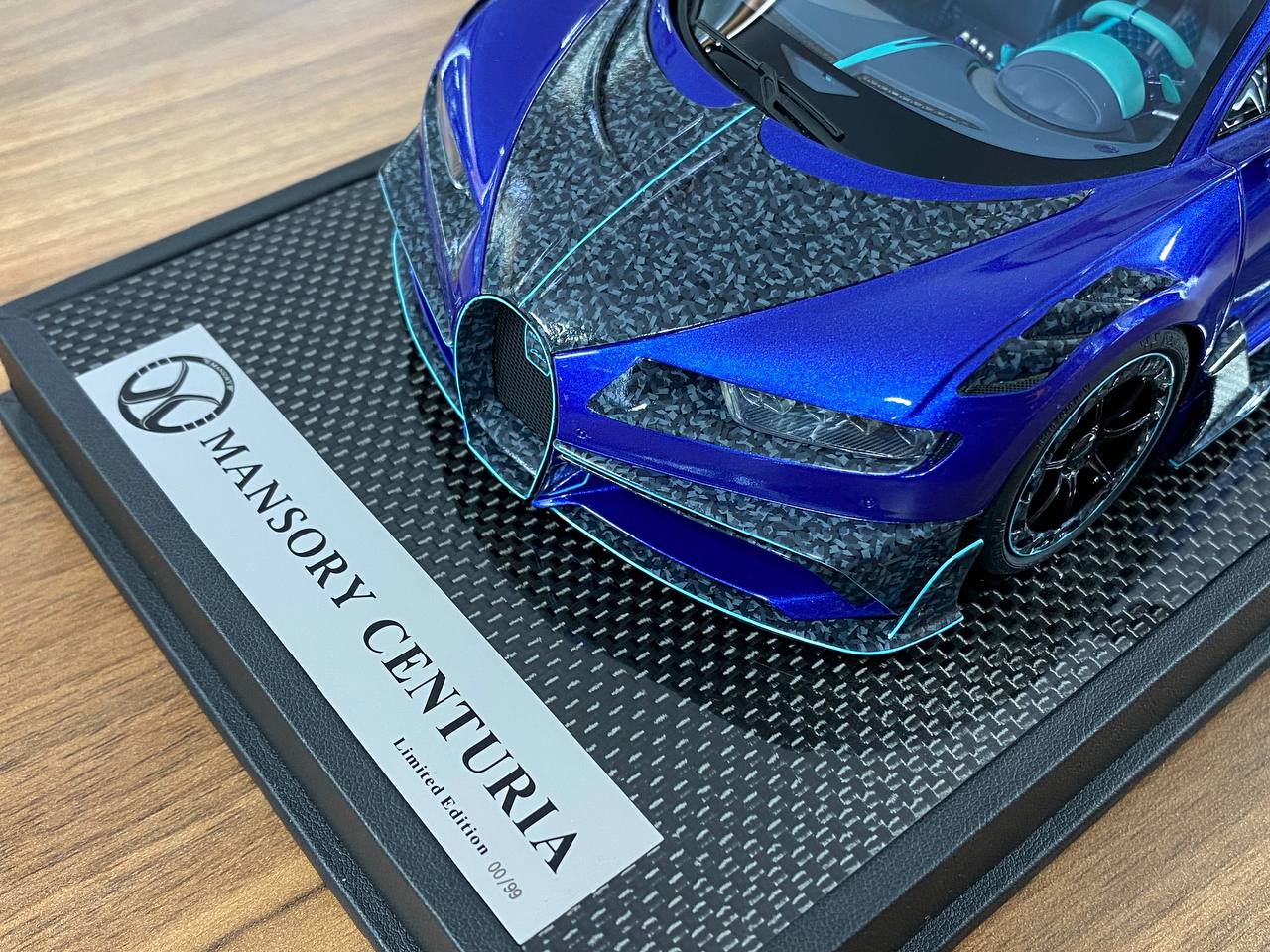 1/18 Bugatti Chiron Mansory  Blue & Carbon by Timothy & Pierre