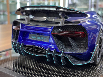 1/18 Bugatti Chiron Mansory  Blue & Carbon by Timothy & Pierre