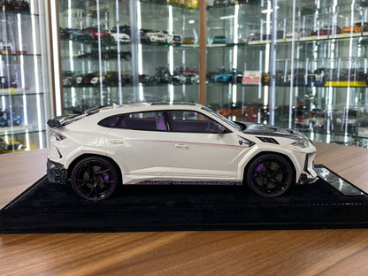 1:18 Resin Model Lamborghini URUS Venatus MANSORY – White/Purple | Timothy & Pierre (Limited 15 pcs – Dubai Collectors)