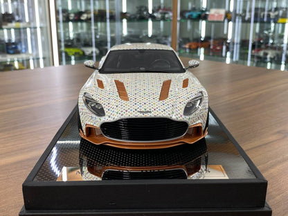Aston Martin DB11 CYRUS MANSORY 1:18 Resin Model – LV White Colorful | Timothy & Pierre (Limited 20 pcs – Dubai Collectors)