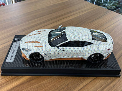 Aston Martin DB11 CYRUS MANSORY 1:18 Resin Model – LV White Colorful | Timothy & Pierre (Limited 20 pcs – Dubai Collectors)