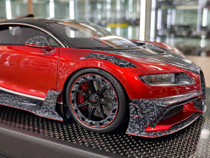 🚨Bugatti Chiron Centuria 1:18 Resin Model – Metallic Red | Timothy & Pierre (Signed by Kourosh Mansory – 1 of 99 pcs)