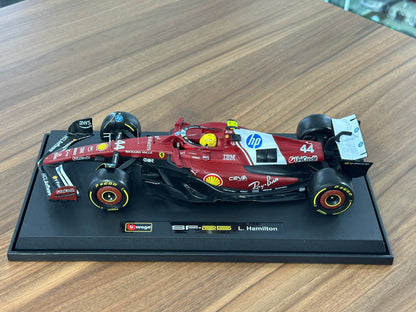Bburago Ferrari SF‑25 – Lewis Hamilton #44 – Matt Red – 1:18 Metal Diecast Model (Full Opening, Collector‑Grade)