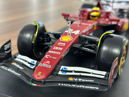 Bburago Ferrari SF‑25 – Lewis Hamilton #44 – Matt Red – 1:18 Metal Diecast Model (Full Opening, Collector‑Grade)