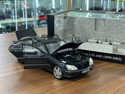 1/18 DiecastMercedes-Benz S 55 (V220, 1999–2002) – Norev Dealer Edition (Tectite Grey)