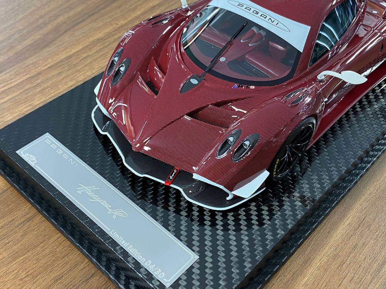 1:18 Resin Model Pagani Huayra R– Carbon Wine Red | VIP Models (Limited 30 pcs – UAE Collectors)