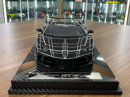 1:18 Resin Model Lamborghini Aventador GT EVO LBWK l – Black Elephant Pattern | VIP Models (Limited 30 pcs – Dubai Collectors)