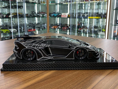 1:18 Resin Model Lamborghini Aventador GT EVO LBWK l – Black Elephant Pattern | VIP Models (Limited 30 pcs – Dubai Collectors)