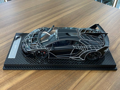 1:18 Resin Model Lamborghini Aventador GT EVO LBWK l – Black Elephant Pattern | VIP Models (Limited 30 pcs – Dubai Collectors)