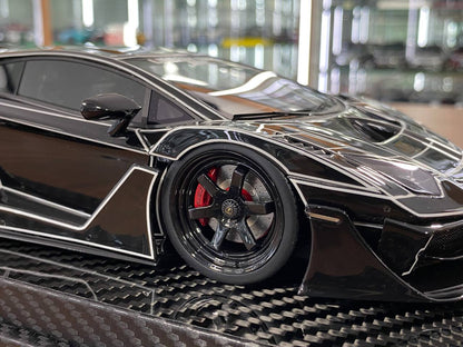 1:18 Resin Model Lamborghini Aventador GT EVO LBWK l – Black Elephant Pattern | VIP Models (Limited 30 pcs – Dubai Collectors)