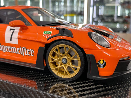 🚨1:18 Resin Model Porsche 911 GT3 RS #7 – Jägermeister Decals | VIP Models (Limited 30 pcs – Dubai Collectors)