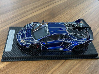 🚨1:18 Resin Model Lamborghini Aventador GT EVO LBWK – Blue Elephant Pattern | VIP Models (Limited 30 pcs – Dubai Collectors)