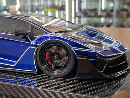 🚨1:18 Resin Model Lamborghini Aventador GT EVO LBWK – Blue Elephant Pattern | VIP Models (Limited 30 pcs – Dubai Collectors)