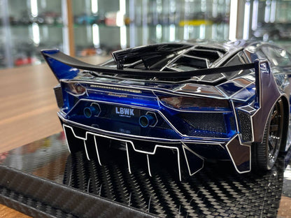 🚨1:18 Resin Model Lamborghini Aventador GT EVO LBWK – Blue Elephant Pattern | VIP Models (Limited 30 pcs – Dubai Collectors)
