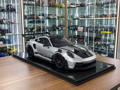 1/8 Resin Model Dino Models Porsche 911 GT3 RS – Silver/Black Rim Limited 20 pcs