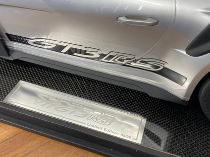 1/8 Resin Model Dino Models Porsche 911 GT3 RS – Silver/Black Rim Limited 20 pcs