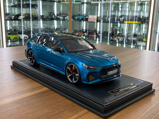 🚨1:18 Resin Model Audi RS6 Avant – Metallic Blue | Motorhelix (Limited 99 pcs)
