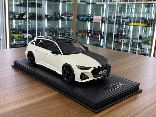 🚨1:18 Resin Model Audi RS6 Avant by MotorHelix – Black / White - Limited 99 pcs