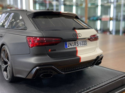 🚨1:18 Resin Model Audi RS6 Avant by MotorHelix – Black / White - Limited 99 pcs