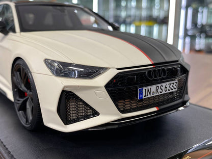 🚨1:18 Resin Model Audi RS6 Avant by MotorHelix – Black / White - Limited 99 pcs