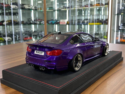 🚨1:18 Resin Model BMW M4 Liberty Walk by Auotbarn – Purple limited 55 pcs