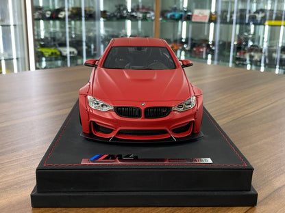 🚨1:18 Resin Model BMW M4 Liberty Walk by AutoBarn – Matt Red Supreme Limited 55 pcs