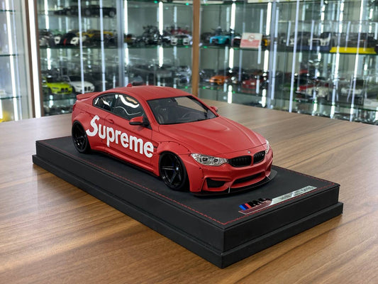 🚨1:18 Resin Model BMW M4 Liberty Walk by AutoBarn – Matt Red Supreme Limited 55 pcs