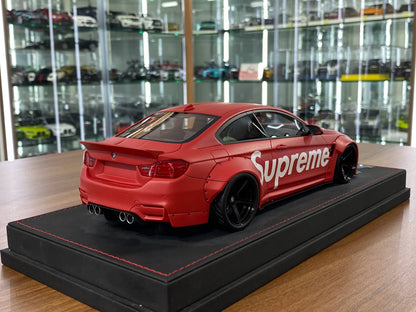 🚨1:18 Resin Model BMW M4 Liberty Walk by AutoBarn – Matt Red Supreme Limited 55 pcs