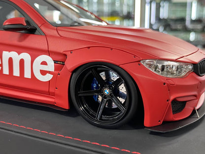 🚨1:18 Resin Model BMW M4 Liberty Walk by AutoBarn – Matt Red Supreme Limited 55 pcs