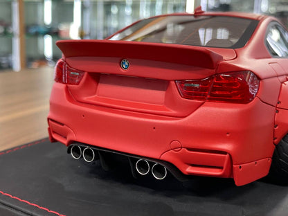 🚨1:18 Resin Model BMW M4 Liberty Walk by AutoBarn – Matt Red Supreme Limited 55 pcs