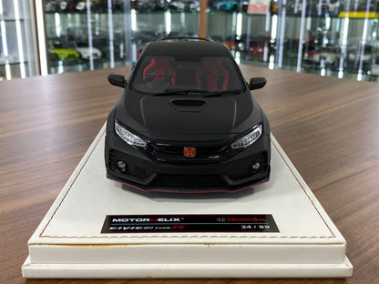 🚨1:18 Resin Model Honda Civic Type R 2017 by MotorHelix – Matt Black Limited 99 pcs