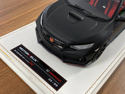 🚨1:18 Resin Model Honda Civic Type R 2017 by MotorHelix – Matt Black Limited 99 pcs