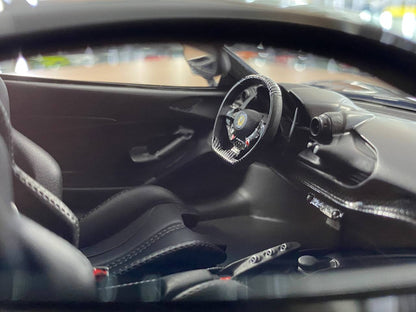 🚨1:18 Resin Model IVY Merit Models Ferrari F8 N-Largo Novitec – Metallic Black/Yellow Stripe Ltd 99 pcs