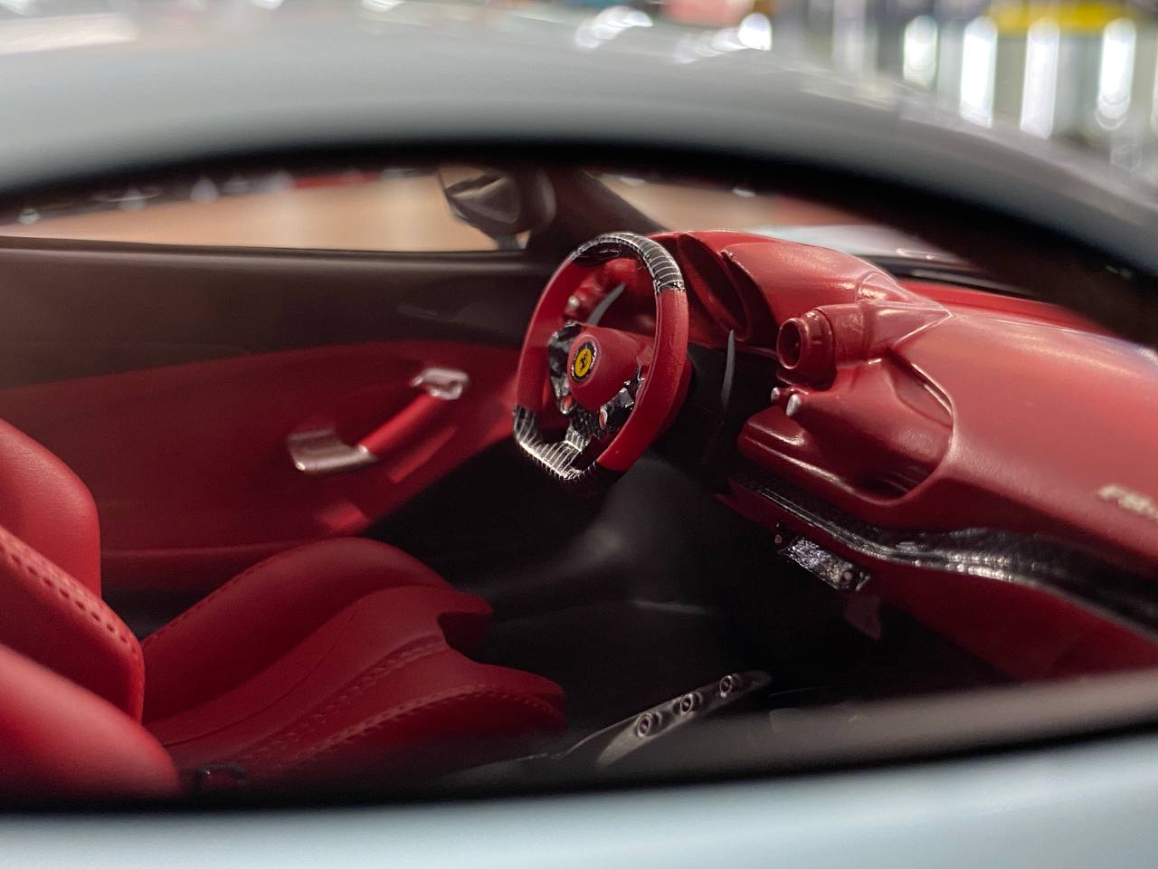 🚨1:18 Resin Model IVY Merit Models Ferrari F8 N-Largo Novitec – Baby Blue / White Stripes (Limited 99 pcs)