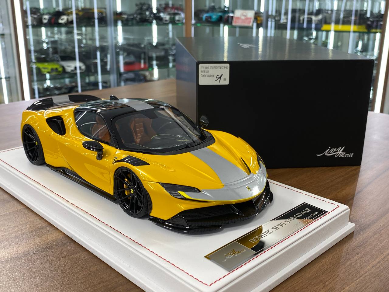 🚨1:18 Resin Model IVY Merit Models Ferrari SF90 Stradale – Gallo Modena Yellow (Limited 66 pcs)