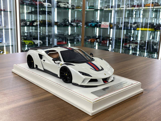 🚨1:18 Resin Model IVY Merit Models Ferrari F8 N-Largo Novitec – Pearl White / G’s Stripe (Limited 99 pcs)