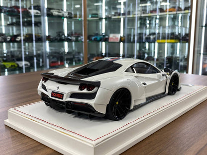 🚨1:18 Resin Model IVY Merit Models Ferrari F8 N-Largo Novitec – Pearl White / G’s Stripe (Limited 99 pcs)