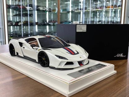 🚨1:18 Resin Model IVY Merit Models Ferrari F8 N-Largo Novitec – Pearl White / G’s Stripe (Limited 99 pcs)