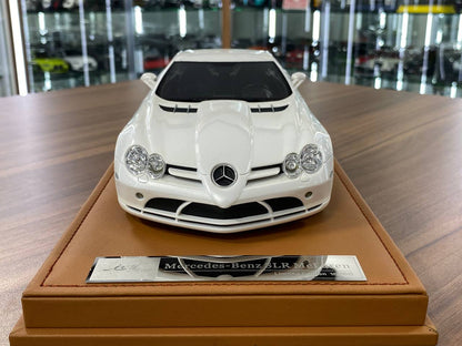 🚨1:18 Resin Model IVY Merit Models Mercedes Benz SLR McLaren – Gloss White / Silver Rim (Limited 66 pcs)