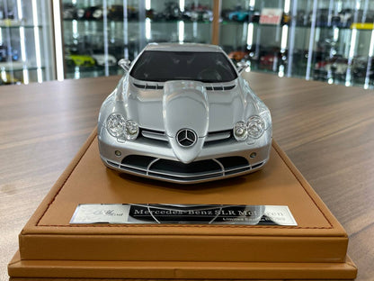 🚨1:18 Resin Model IVY Merit Models Mercedes Benz SLR McLaren – Silver / Silver Rim (Limited 99 pcs)
