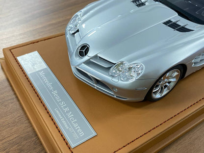 🚨1:18 Resin Model IVY Merit Models Mercedes Benz SLR McLaren – Silver / Silver Rim (Limited 99 pcs)