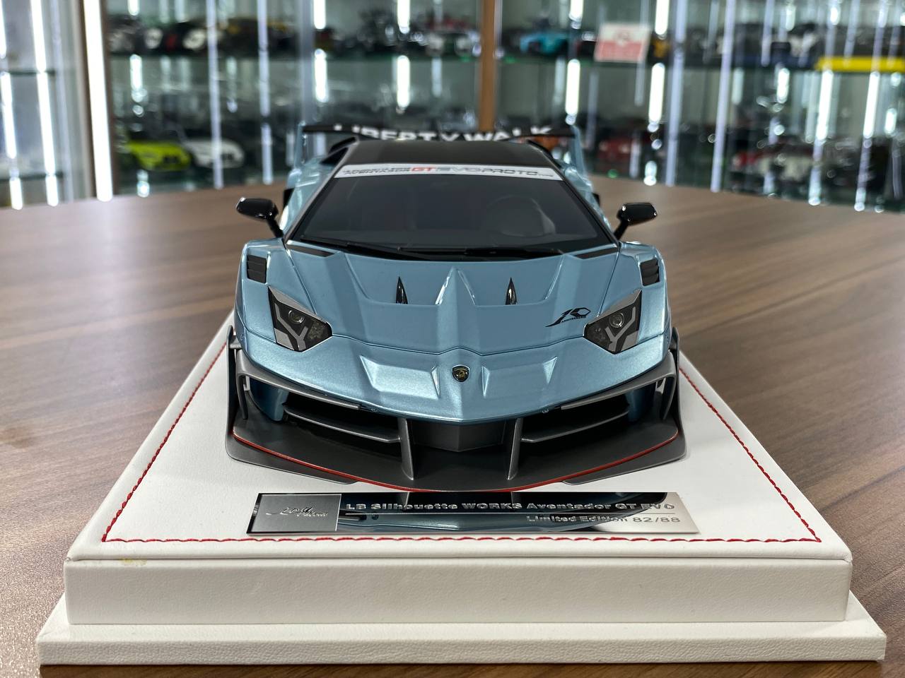 🚨1:18 Resin Model IVY Merit Models Lamborghini AVENTADOR GT EVO LB-Works – Light Blue (Limited 88 pcs)