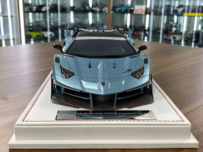 🚨1:18 Resin Model IVY Merit Models Lamborghini AVENTADOR GT EVO LB-Works – Light Blue (Limited 88 pcs)