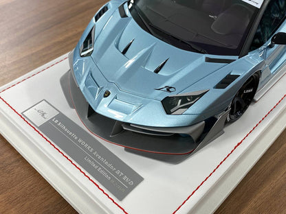 🚨1:18 Resin Model IVY Merit Models Lamborghini AVENTADOR GT EVO LB-Works – Light Blue (Limited 88 pcs)